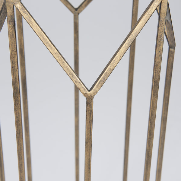 Ivy Large Gold Metal Geometric Cage Candle Holder Lantern