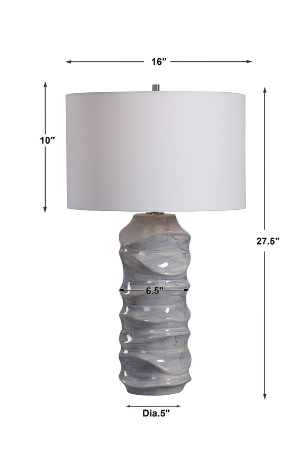 Waves Blue & White Table Lamp