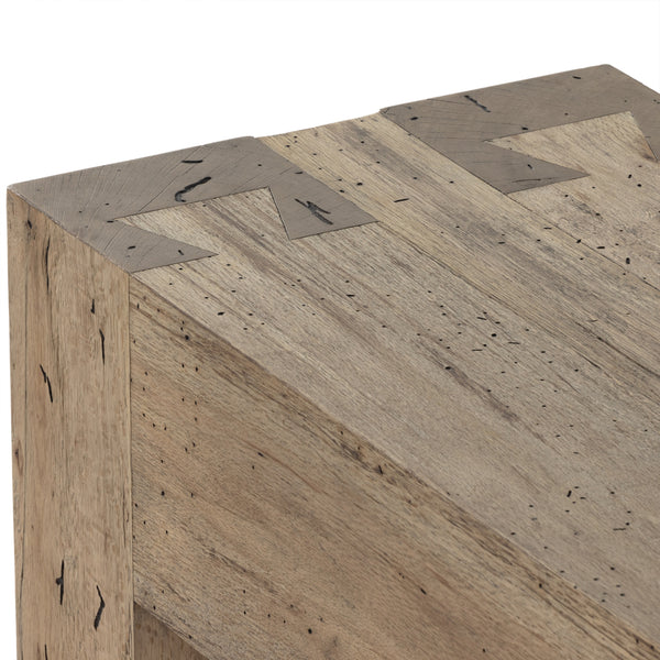 Abaso Console Table In Rustic Wormwood Oak