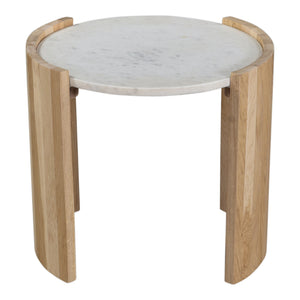 Moe's Dala Marble & Oak Side Table