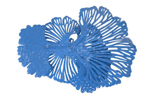Flower Wall Art, Smallall, Blue, Metal