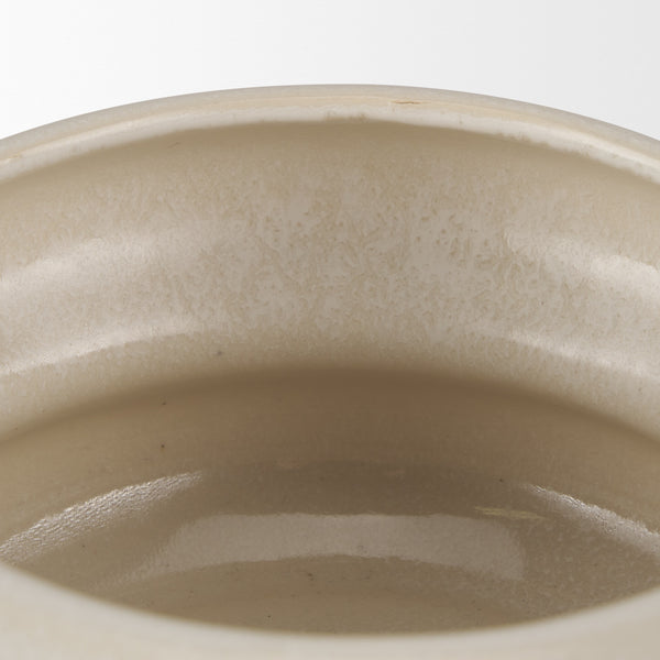 Twyla Short Cream Glazed Ring Pot