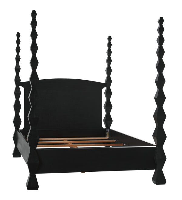 Brancusi Bed, Queen, Hand Rubbed Black