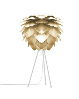 Silvia 24" H Table Lamp in Brass Foil Finish and White Base
