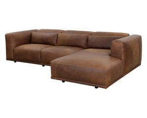 BEAU SOFA CHAISE - RAF - LUCIA TOBACCO LEATHER