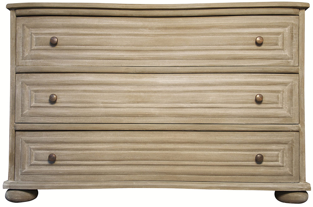 Lauren Mahogany Dresser with Brass Pulls in Weathered Finish