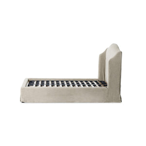 Meryl Slipcover Queen Bed - Broadway Stone