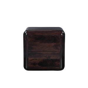 Rory Nightstand Dark Brown with Push-to-Open Drawers