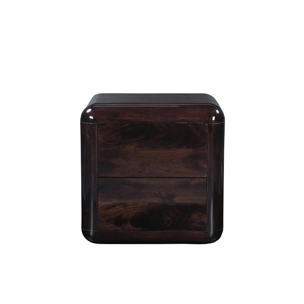 Rory Nightstand Dark Brown with Push-to-Open Drawers