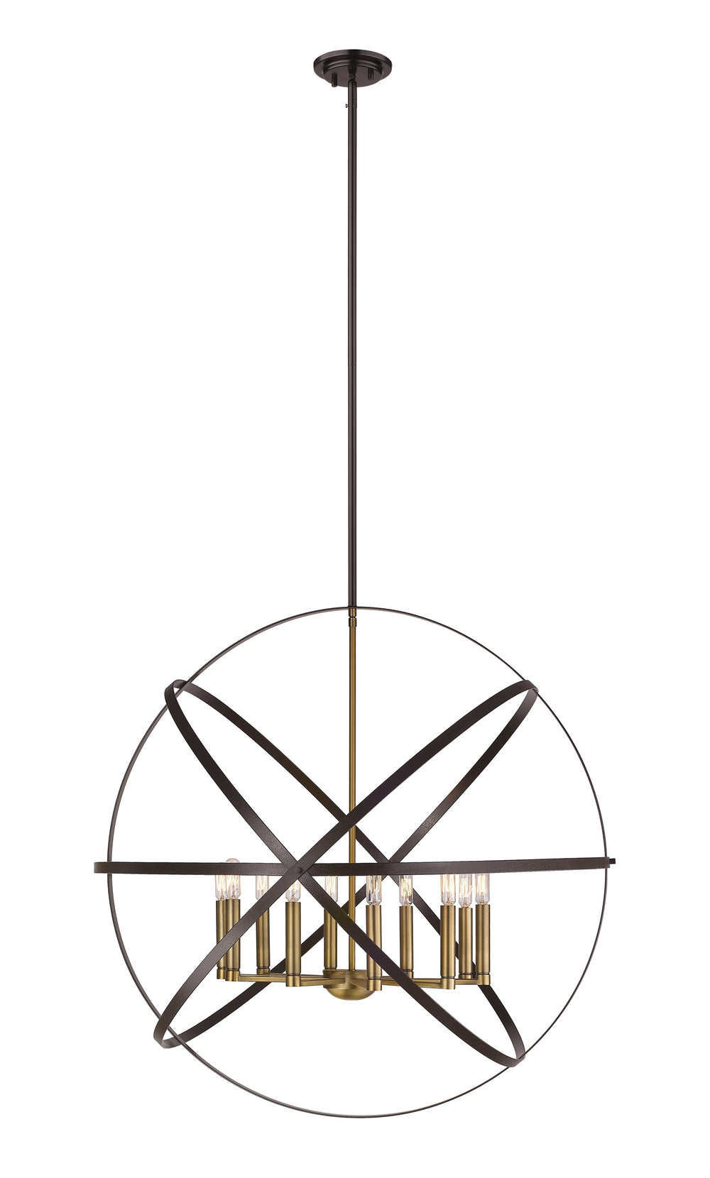 Cavallo 10 Light Pendant  in Hammered Bronze + Olde Brass Finish