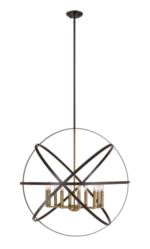Cavallo 10 Light Pendant  in Hammered Bronze + Olde Brass Finish