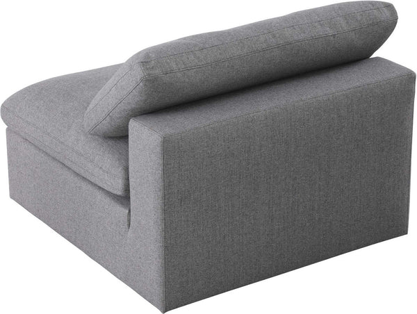 Carmen Cloud Armless Chair In Grey Linen Fabric