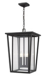 Seoul 3 Light Outdoor Chain Mount Ceiling Fixture in Oil Rubbed Bronze Finish