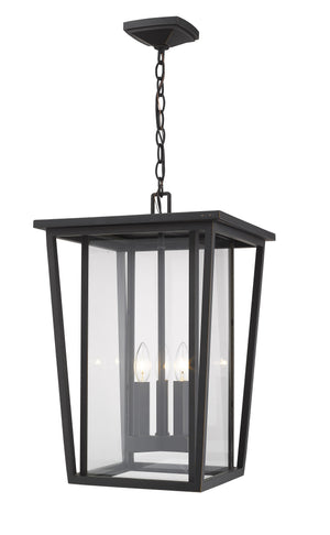 Seoul 3 Light Outdoor Chain Mount Ceiling Fixture in Oil Rubbed Bronze Finish