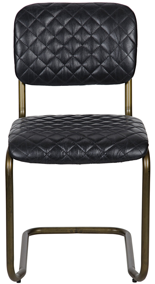 0037 Dining Chair, Steel and Leather