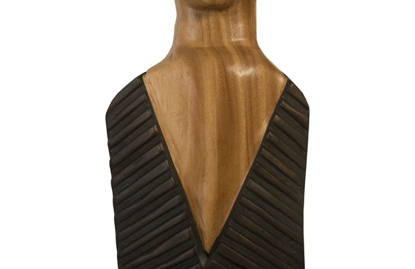 Vested Male Sculpture, Natural/Black Copper, Small