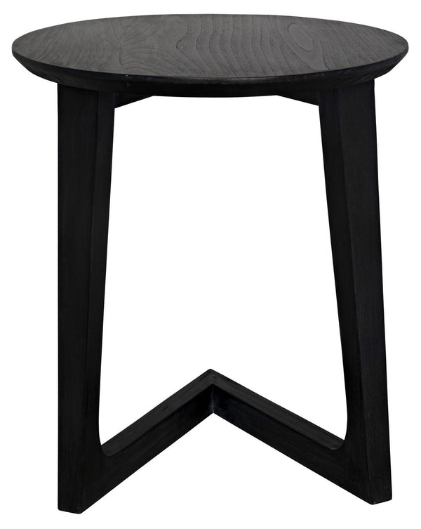 Cantilever Sungkai/Mindi Table in Charcoal Black Finish