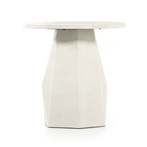 Bowman Outdoor End Table In White Concrete