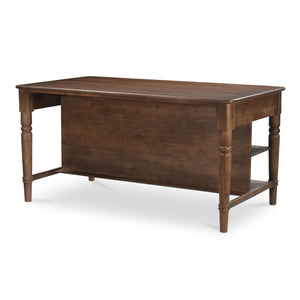 Russet Kitchen Island with Shelves and Drawers