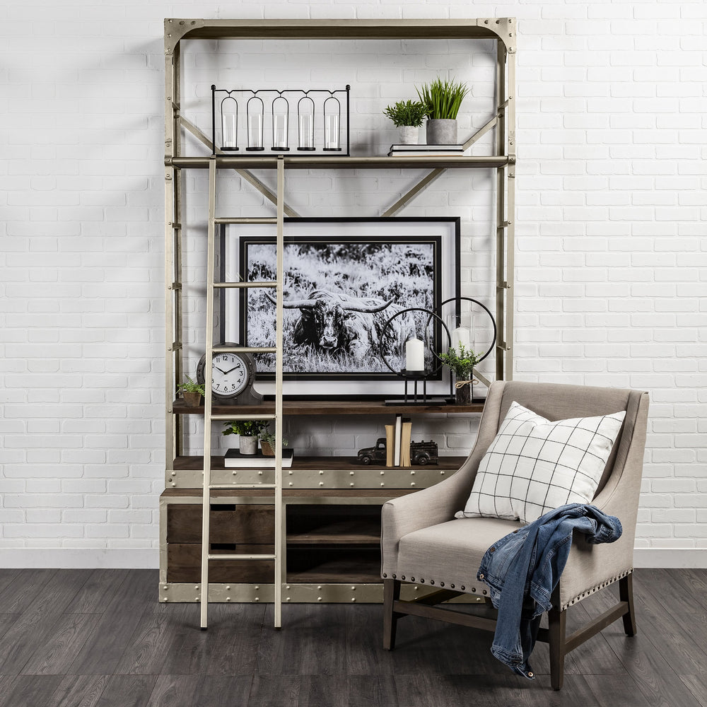 Camden Gray Distressed Metal Porthole Table Clock