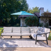 Aria 4pc Black Outdoor Sectional with Teak Frame