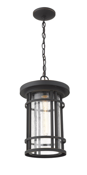 Jordan 1 Light Outdoor Chain Mount Ceiling Fixture in Oil Rubbed Bronze Finish