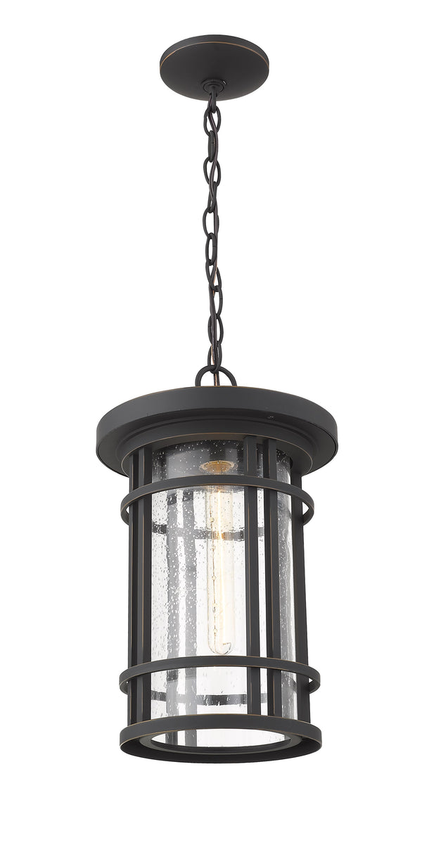 Jordan 1 Light Outdoor Chain Mount Ceiling Fixture in Oil Rubbed Bronze Finish