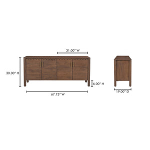 Moe's Wiley 4 Door Sideboard in Vintage Brown