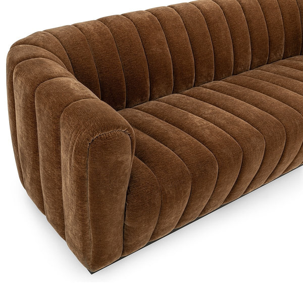 Vanty Upholstered Sofa with Wood Base - Bronze
