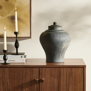 Clea Vessel - Aged Black Terracotta