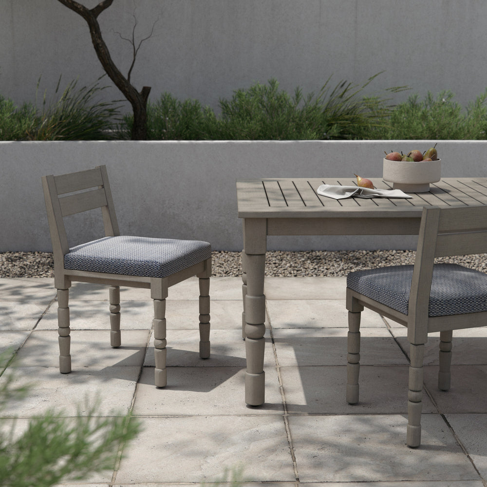 Waller Outdoor Dining Chair In Grey/Navy