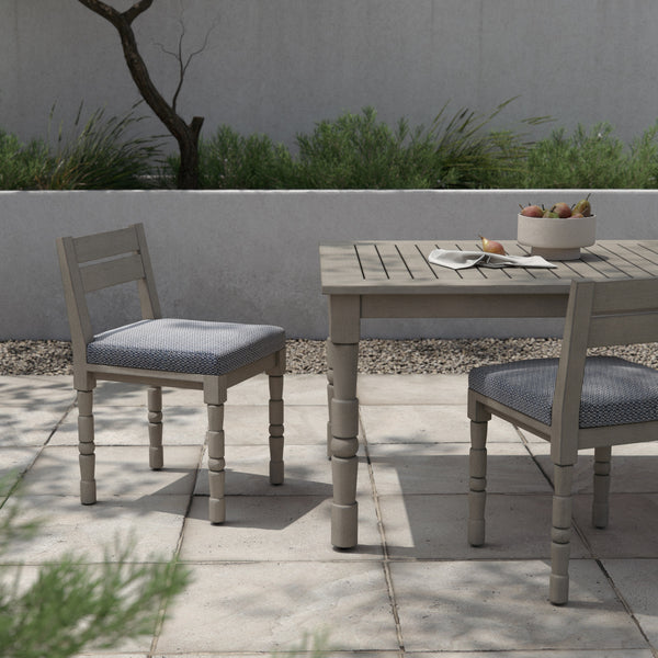 Waller Outdoor Dining Chair In Grey/Navy
