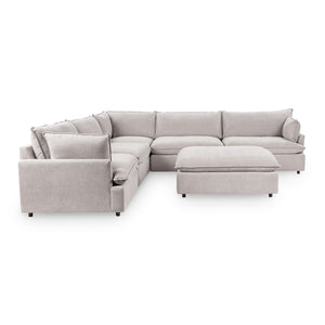 Caplan 6-Piece Modular Sectional w/ Ottoman, Elite-Gray