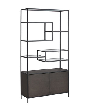 Stamos Bookcase - Black - Charcoal Grey