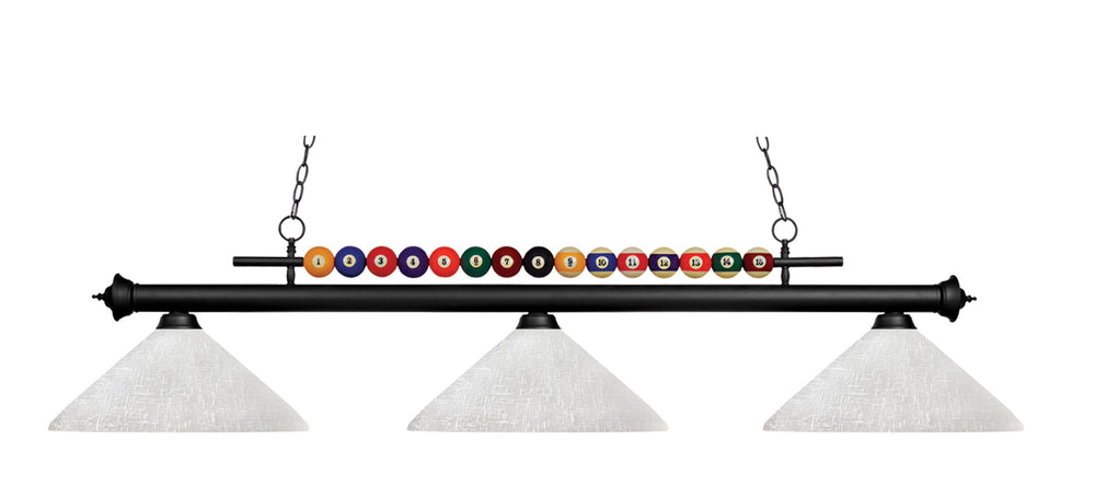 Shark 3 Light Billiard Light in Matte Black Finish