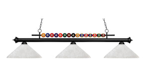 Shark 3 Light Billiard Light in Matte Black Finish