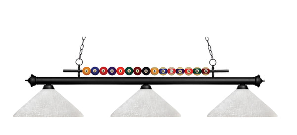 Shark 3 Light Billiard Light in Matte Black Finish