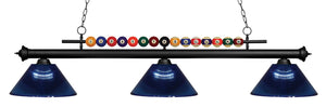Shark 3 Light Billiard Light in Matte Black Finish