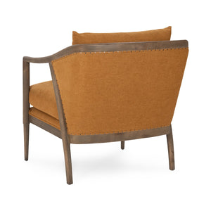 Scarlett Upholstered Accent Chair with Oak Frame in Burnt Orange