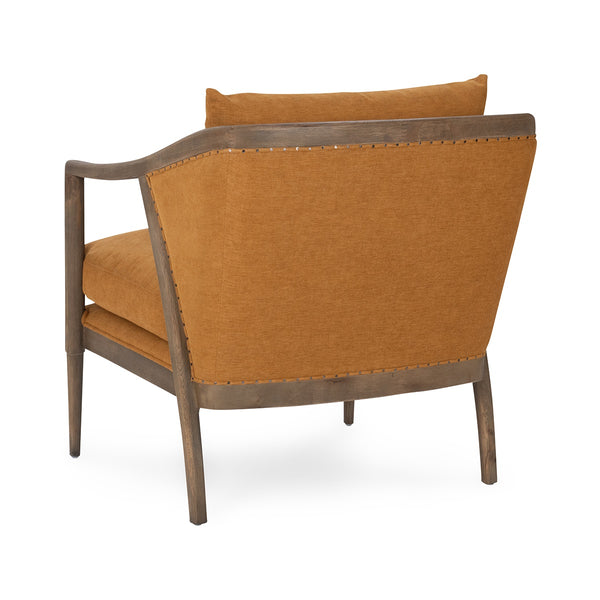 Scarlett Upholstered Accent Chair with Oak Frame in Burnt Orange