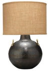 Two Handled Kettle Steel Table Lamp with Burlap Shade