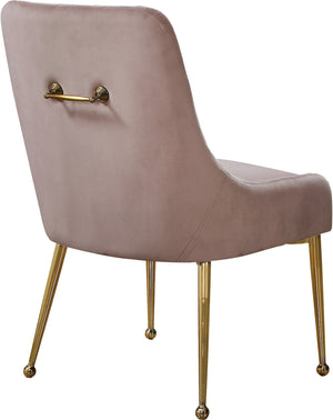 Irvin Dining Chair In Pink Velvet