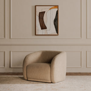 Moe's Faye Accent Chair in Beige Boucle