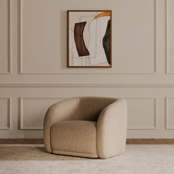 Moe's Faye Accent Chair in Beige Boucle