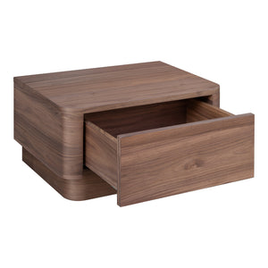 Moe's Round Off Small Nightstand in Walnut