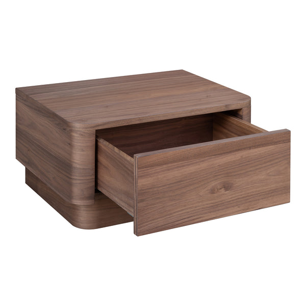 Moe's Round Off Small Nightstand in Walnut