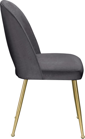 Ramon Dining Chair In Grey Velvet