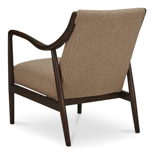 Moe's Yates Accent Chair in Beige Faux Shearling