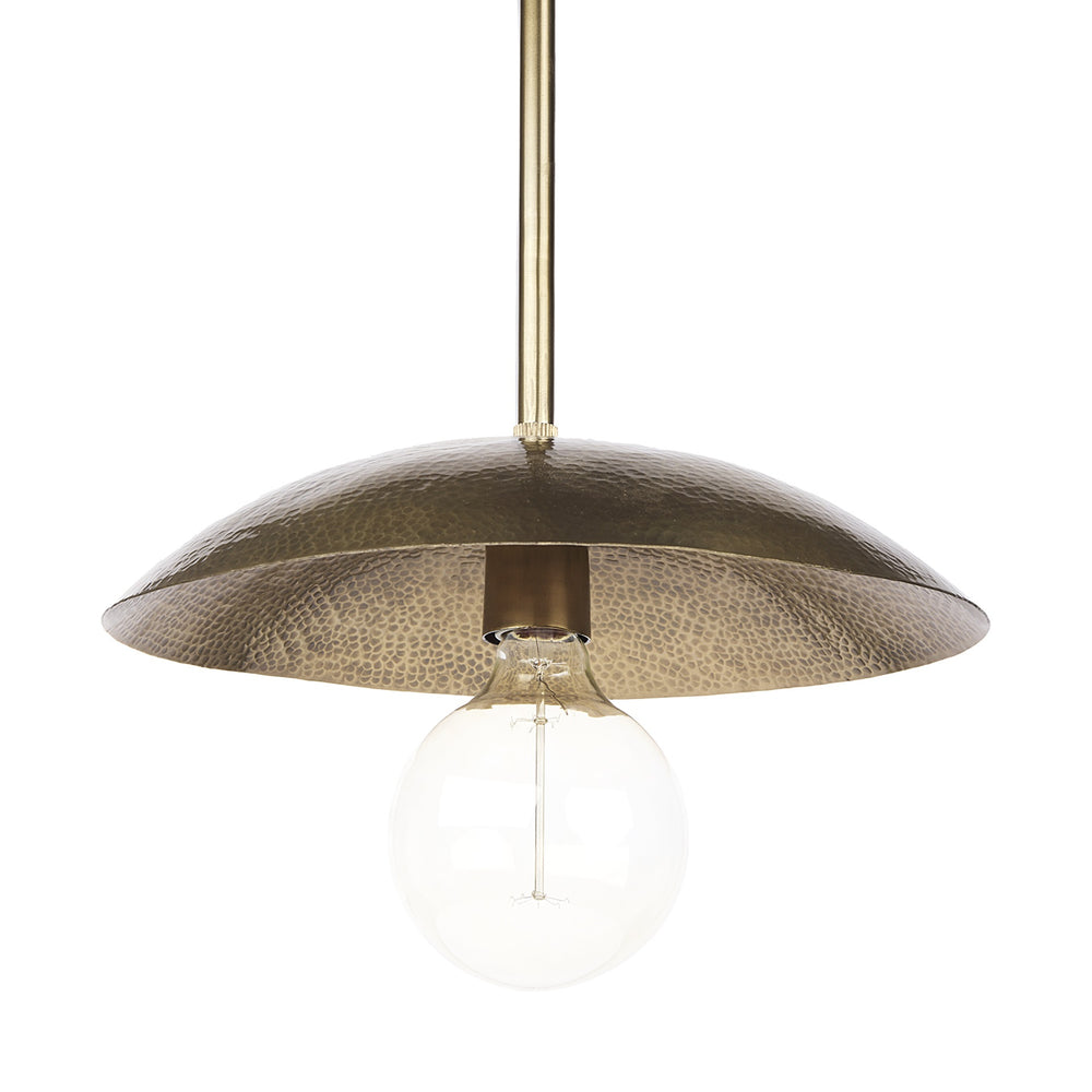 Garnet 13L x 13W Gold Hammered Metal Pendant Light