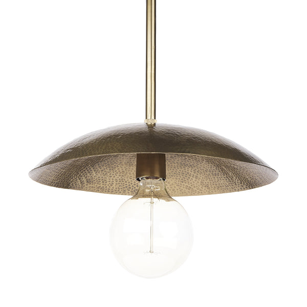 Garnet 13L x 13W Gold Hammered Metal Pendant Light